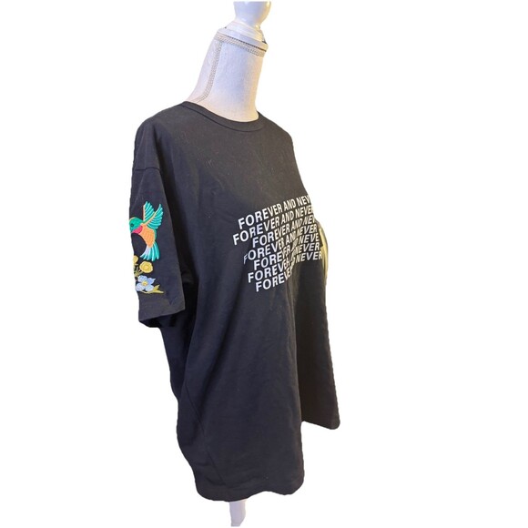 NWT PROFOUND AESTHETIC Graphic Tee T-shirt Streetwear Black Embroidered Large a7 - Picture 5 of 12